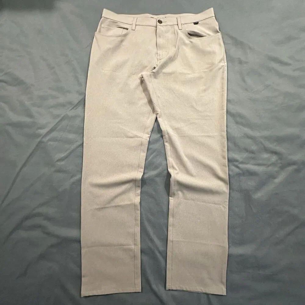 Travis Mathew Pants Mens 36 Performance Golf Stretch Beige Casual Chino